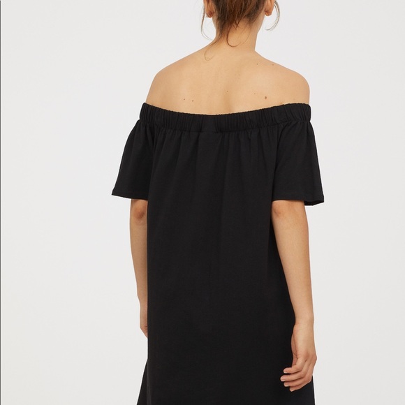 🔴SALES🔴H&M | black off the shoulder cotton dress - Picture 3 of 5